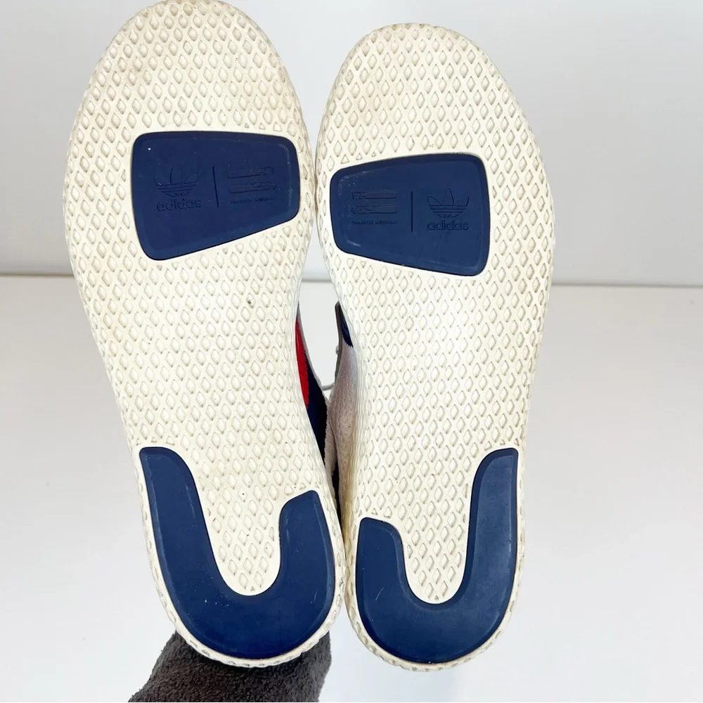 Adidas Tennis Hu V2 Pharrell x Billionaire Boys Club CLOUD‎ WHITE/SCARLET/BLUE 9